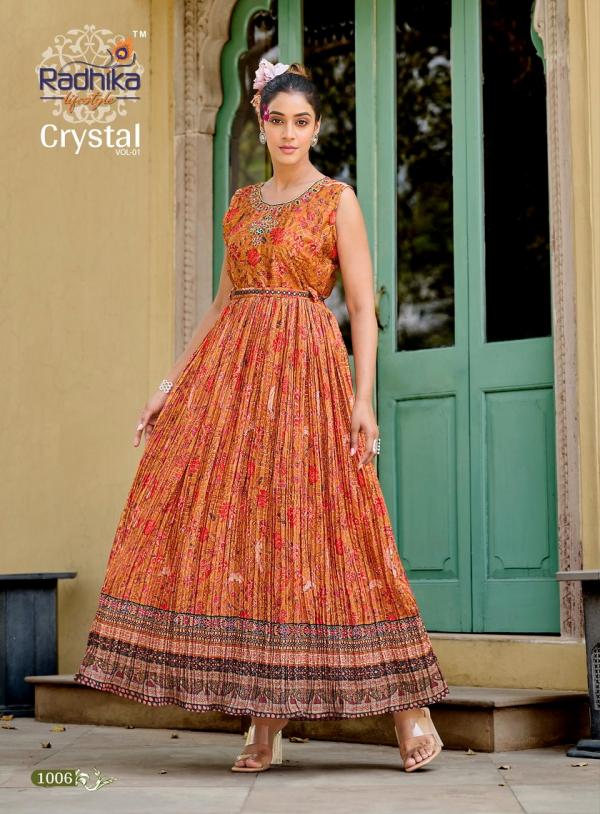 Radhika Crystal Vol 1 Georgette Designer Long Anarkali Kurti Collection